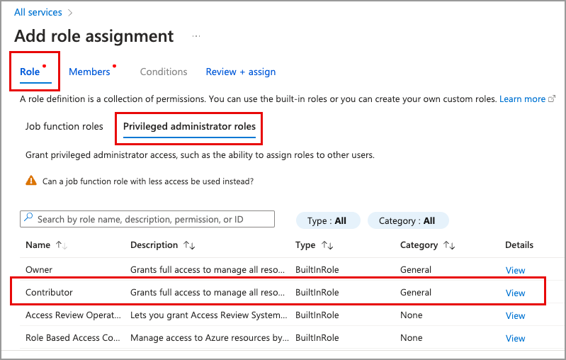 screenshot of add role assignment page in azure