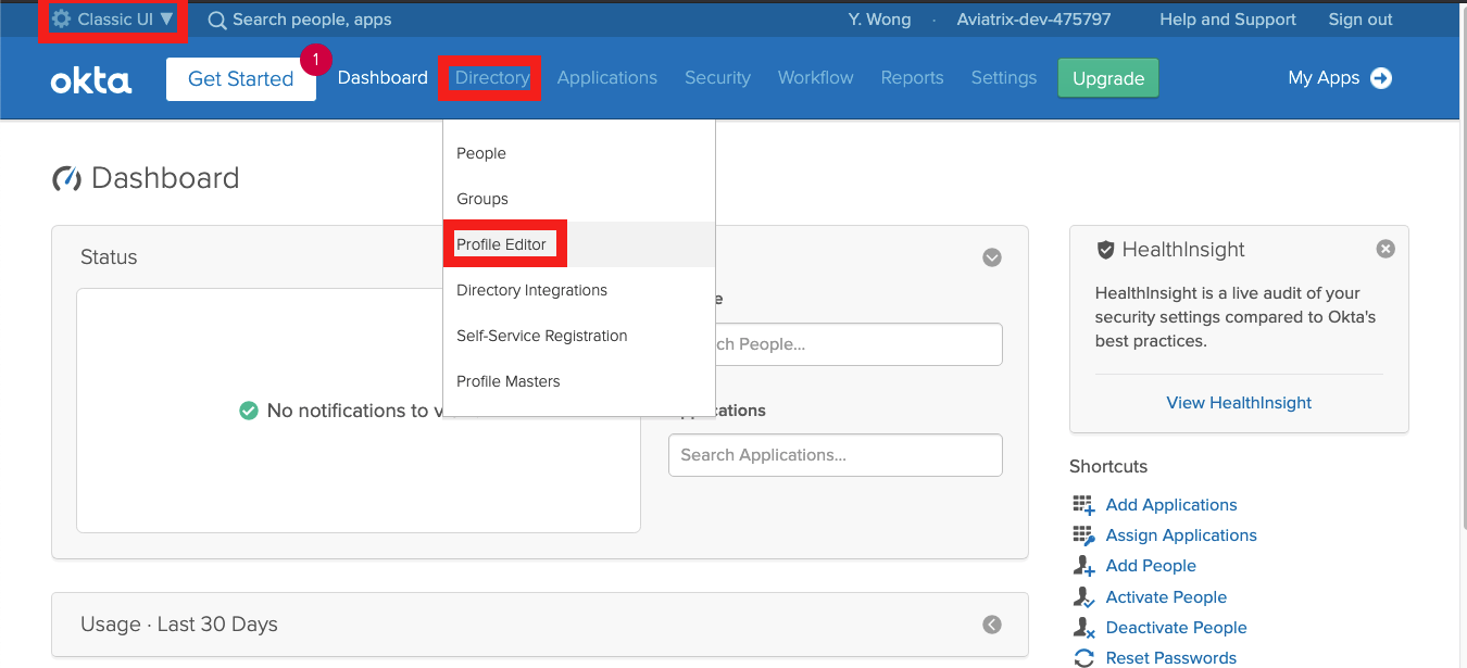 Setting up Okta SAML with Profile Attribute :: Documentation