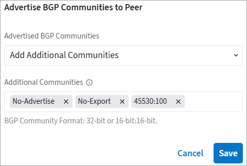 bgp communities conn setting2