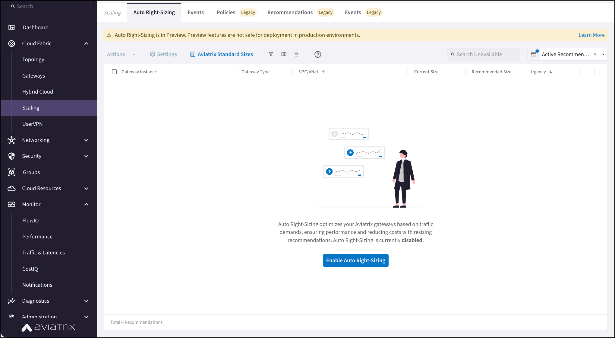 auto right sizing enable
