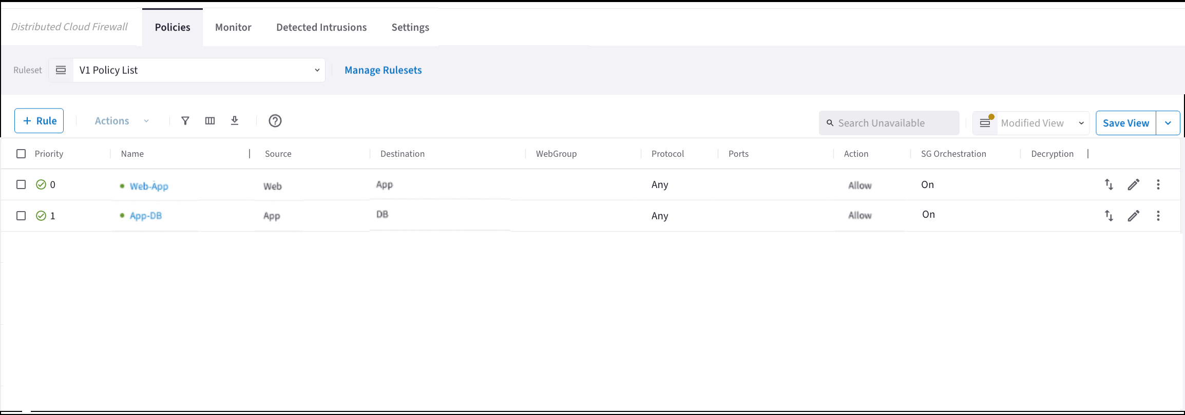 virtual network policies aws